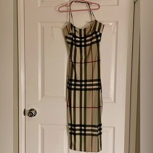 Long Burberry print dress, great condition never worn.